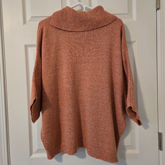 CAbi Foldover Pullover Split Mock Neck Sweater "Turmeric Fleck" Style3011 Size L - Picture 2 of 4